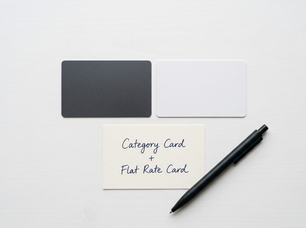 Two-card cash back strategy for 2026 — pairing a category card with a flat-rate card to maximize rewards on every purchase